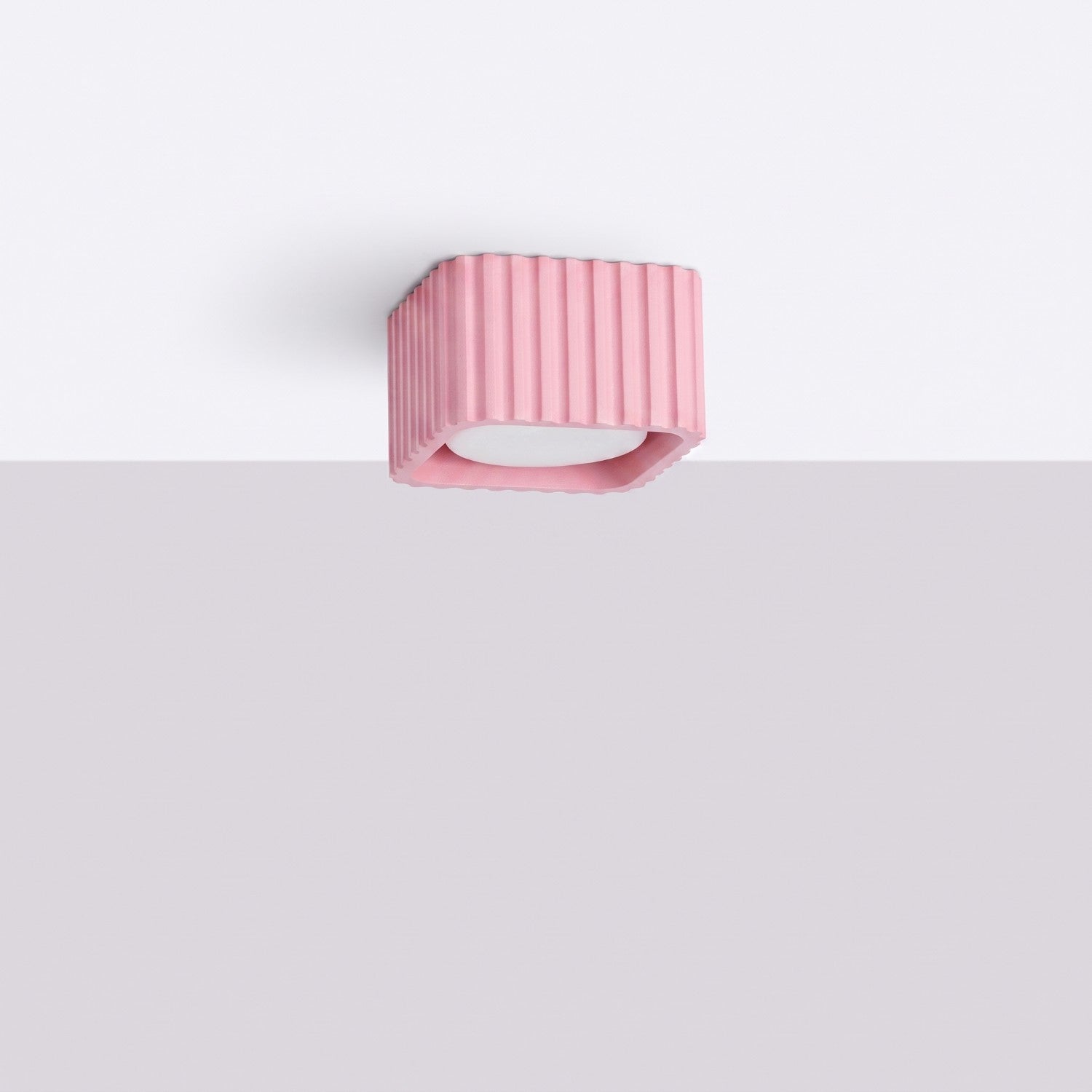 Plafonnier RIFF 1 rose Gx53, moderne - 10x10x6cm Sollux | Leroy Merlin