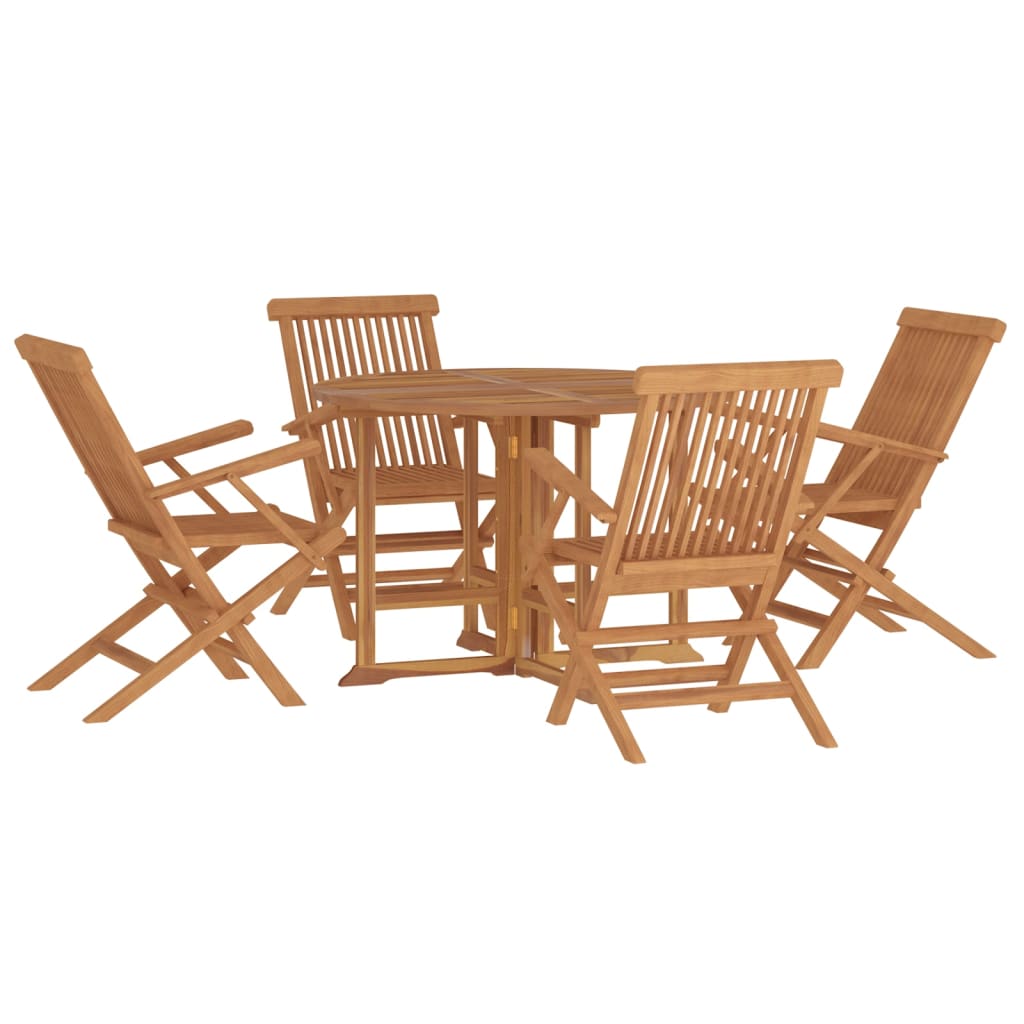 Maison Exclusive - Set da Pranzo Pieghevole per Esterni 5pz Legno Massello di Teak - 3