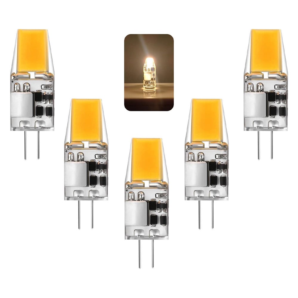 Żarówka LED G4, 4 W, odpowiednik żarówki halogenowej 50 W, prąd zmienny/stały 12 V, nieściemnialna, ciepłe białe światło 3000 K, 500 lm, ochrona oczu