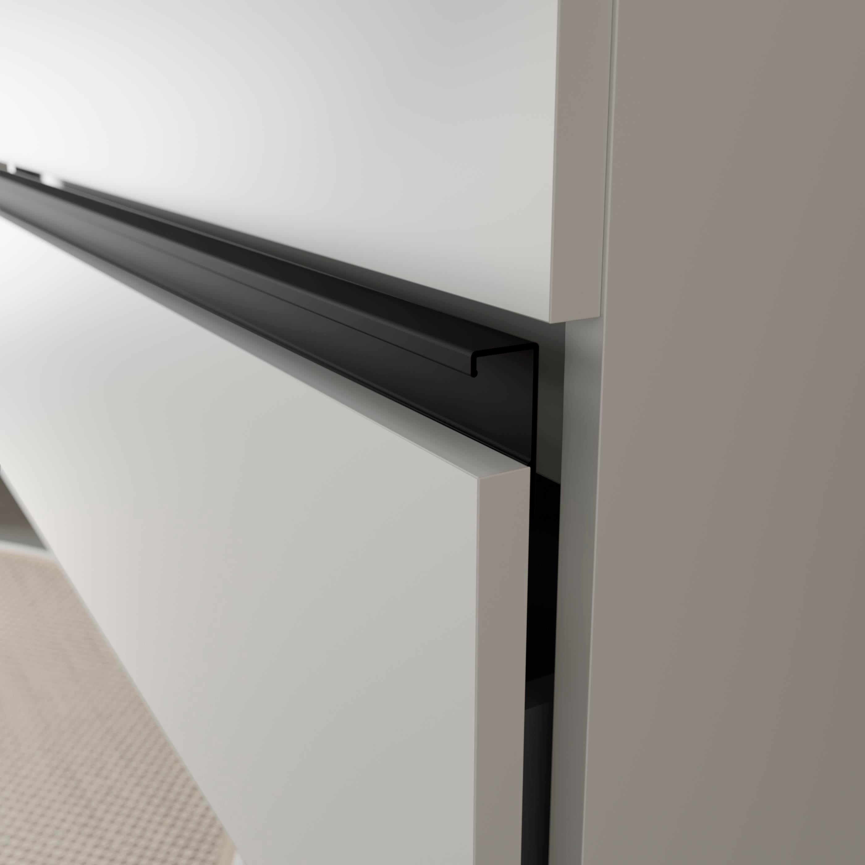 Meuble de salle de bain BEQUIA METAL 100cm Blanc mat | Vasque Porcelaine Centrale - 3