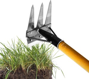 Râteau Désherbeur Manuel Double Face - Outil De Jardin Détachable Pour Enlever Les Mauvaises Herbes Facilement - Idéal Pelouse, Potager, Extérieur