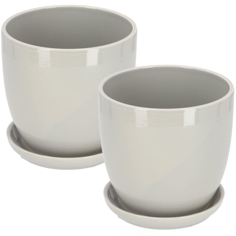 2x doniczka 15 donica osłonka ceramiczna podstawka - KOTARBAU