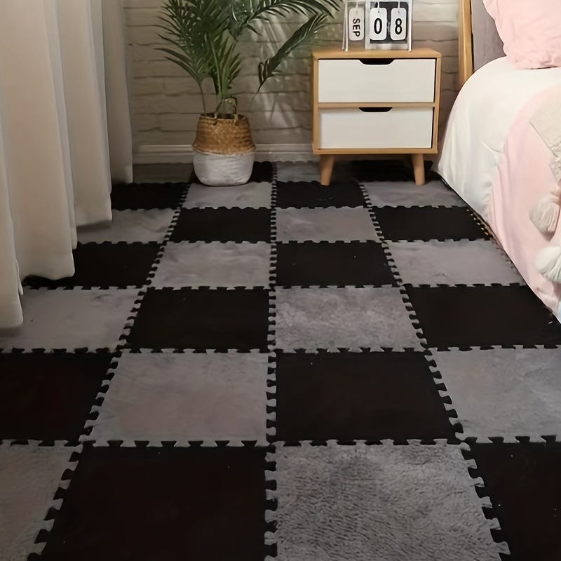 Tapis emboîtable en mousse souple à poils longs, 6 pièces, tapis antidérapants, carreaux de sol de protection, tapis de jeu d'exercice, blanc | Leroy Merlin Tapis emboîtable en mousse souple à poils longs, 6 pièces, tapis antidérapants, carreaux de sol de protection, tapis de jeu d'exercice, blanc | Leroy Merlin