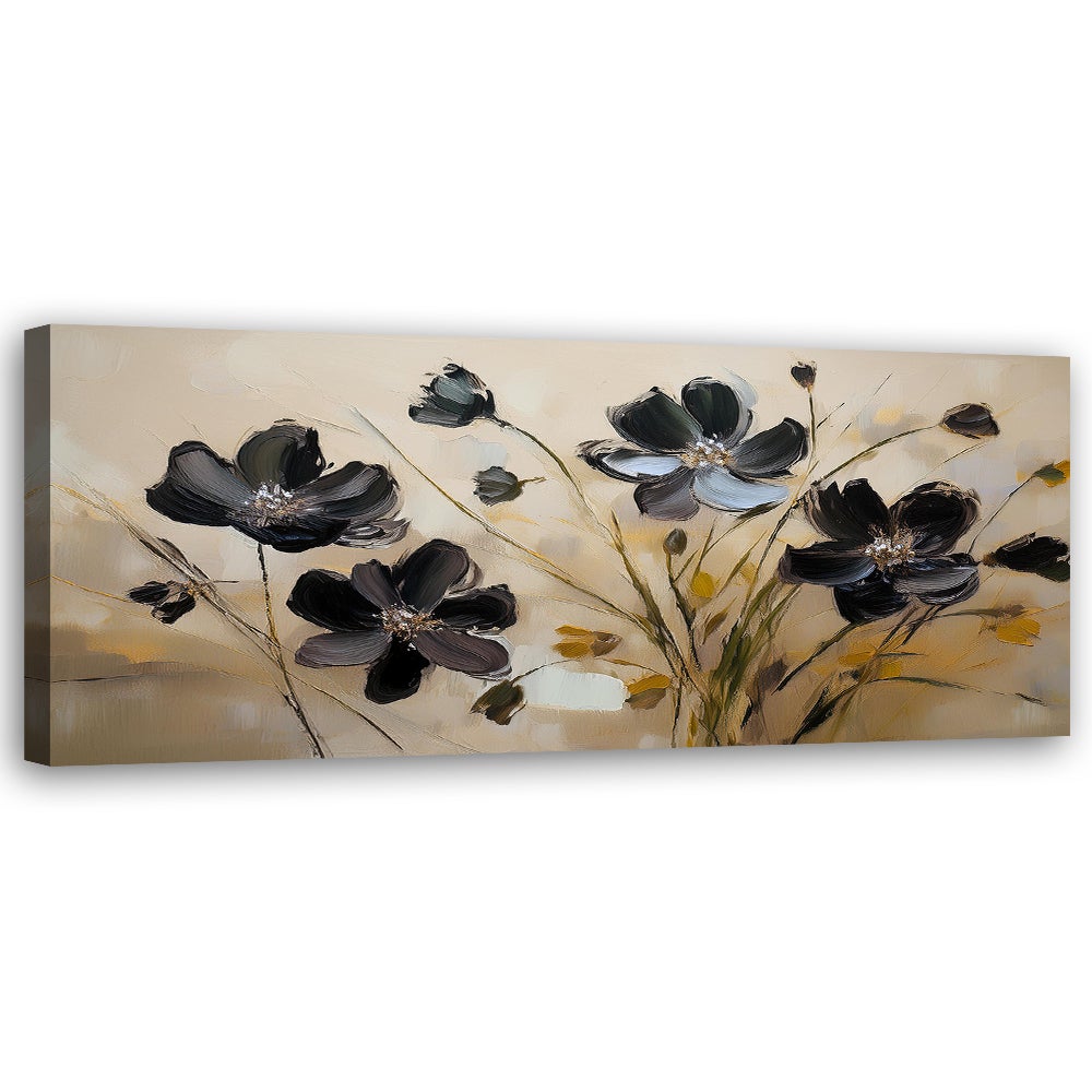 Obraz na płótnie, Malowane Kwiaty Maki 120x40