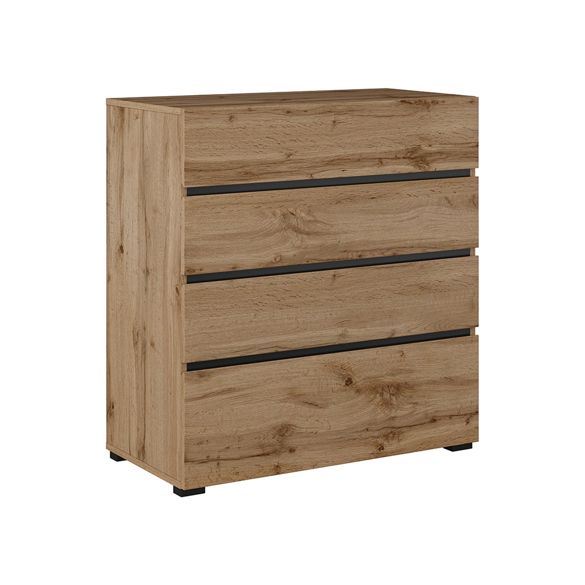 Komoda CROSS 4S 80cm dąb wotan/czarna
