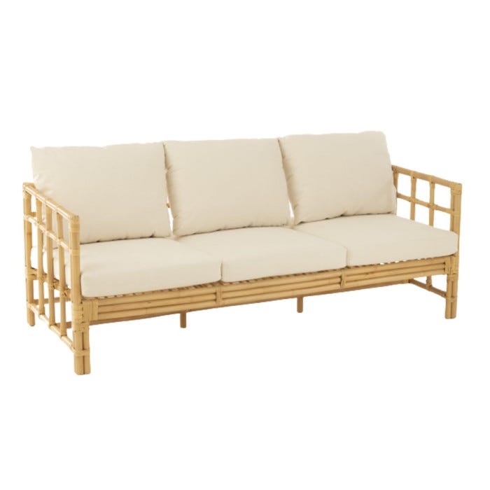 Canapé Convertible 3 Places "Bitros" 196cm Naturel Canapé Convertible 3 Places "Bitros" 196cm Naturel