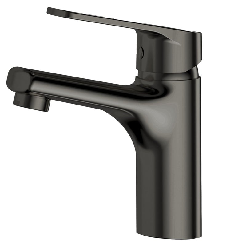 Full bateria umywalkowa niskie szary metaliczny