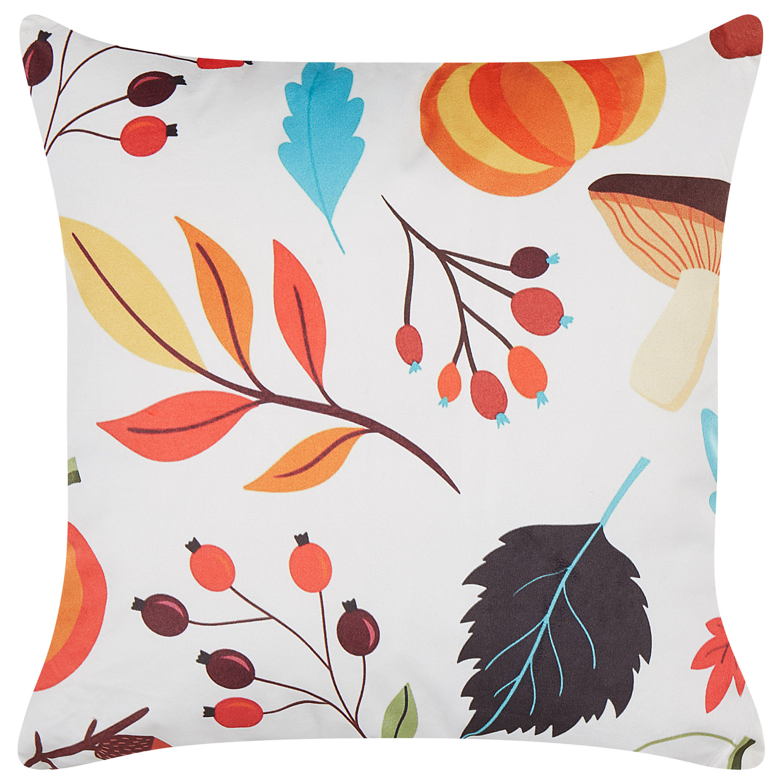 Beliani cojín decorativo viscaria terciopelo 45 x 45 cm multicolor patrón de plantas