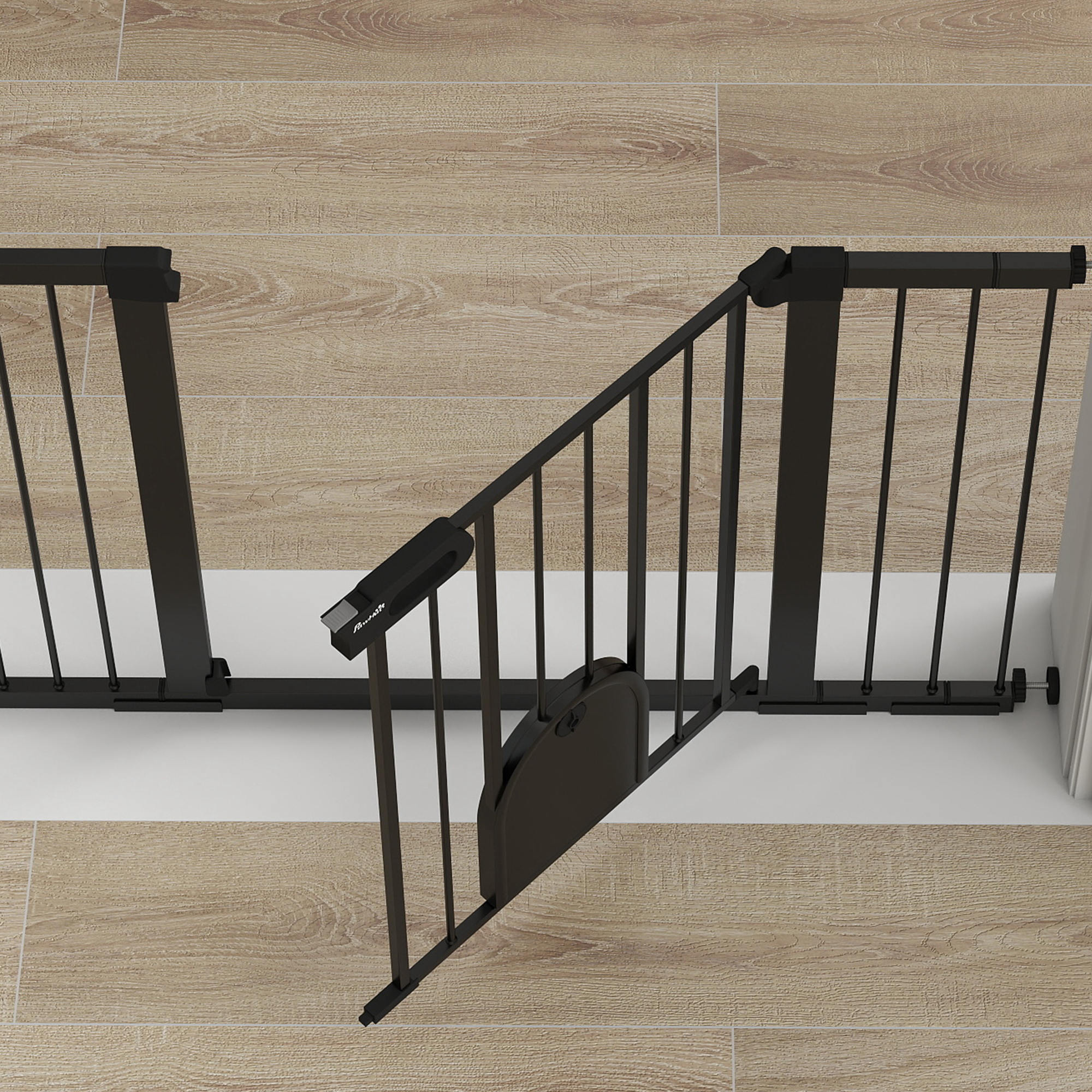 Barreira de Segurança PawHut Aço, ABS Preto 131x2x76 cm D06-110V02BK - 4