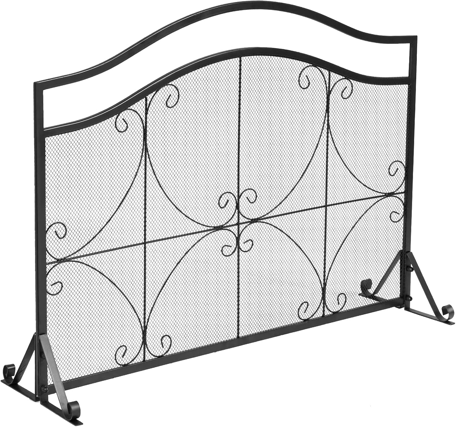 Yxx écran de cheminée rétro à 3 panneaux pliable pour la protection des