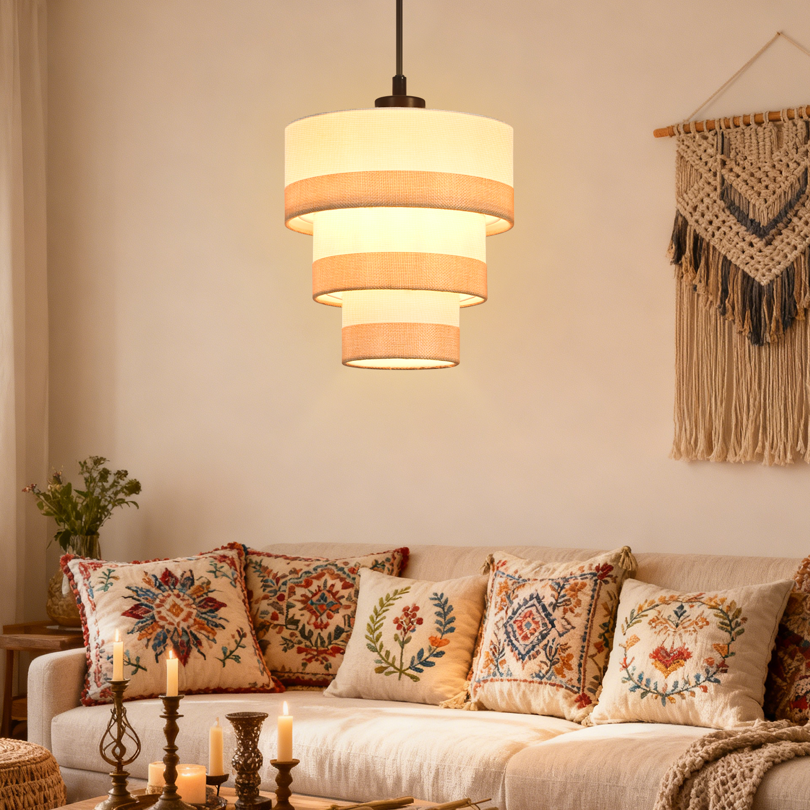 ZMH Lampa wisząca do jadalni w stylu vintage E27 (żarówka nie jest dołączona) - 7