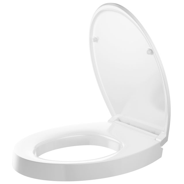 Abattant WC à fermeture amortie avec libération rapide, conception épaisse,particulièrement adaptée aux personnes âgées/aux femmes enceintes,blanc