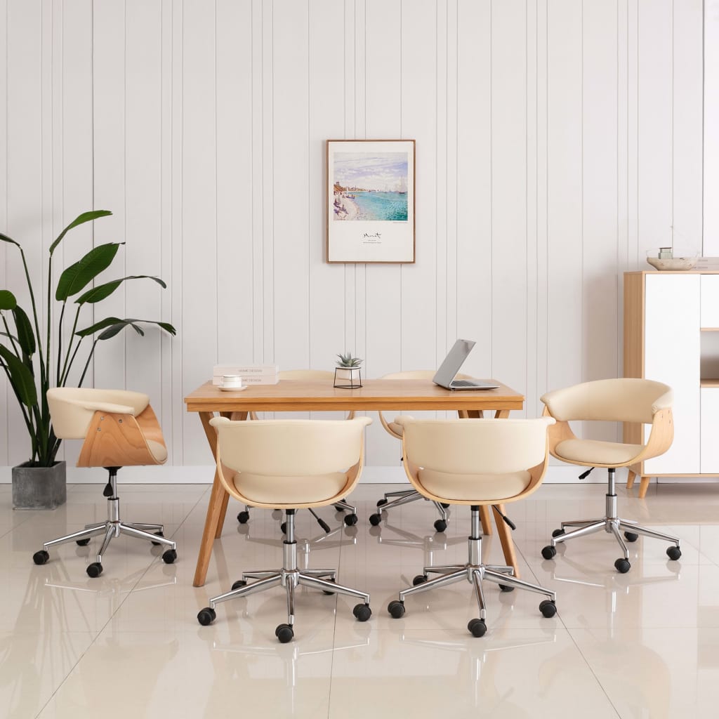 Chaises pivotantes à manger lot de 6 crème similicuir vidaXL | Leroy Merlin Chaises pivotantes à manger lot de 6 crème similicuir vidaXL | Leroy Merlin
