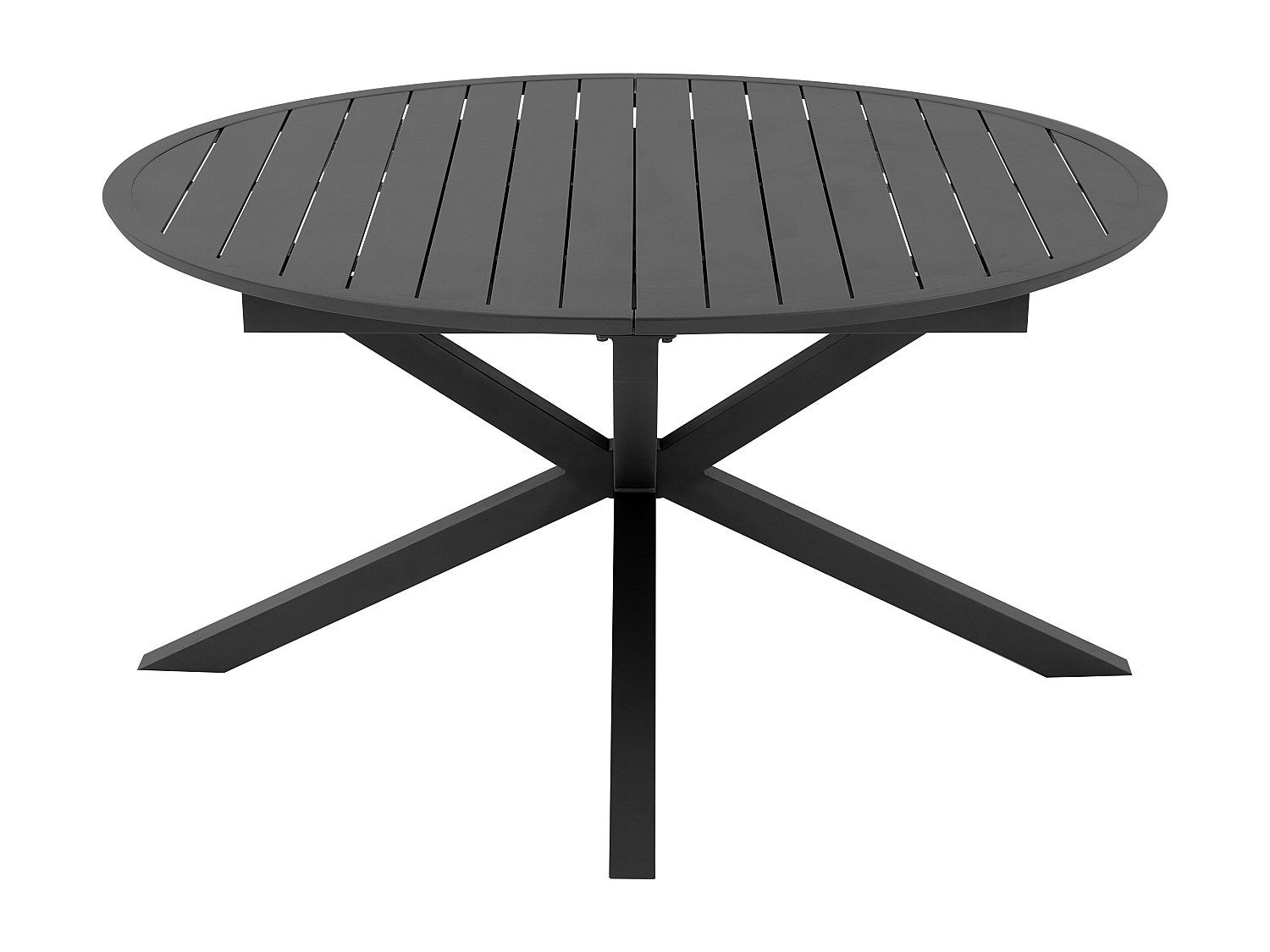 Stół ogrodowy z aluminium, okrągły, rozkładany dł. 150/200 cm - Antracytowy - YOHA od MYLIA
