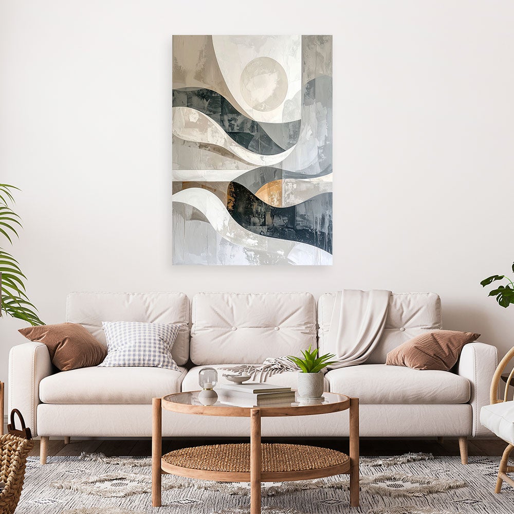 Obraz do salonu biura sypialni, Abstrakcja geometryczna fale 60x90 - 2