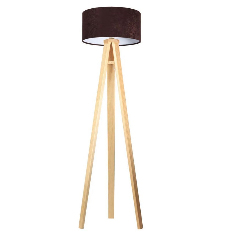 Lampa stojąca HOME 40 brązowa/biała/sosna