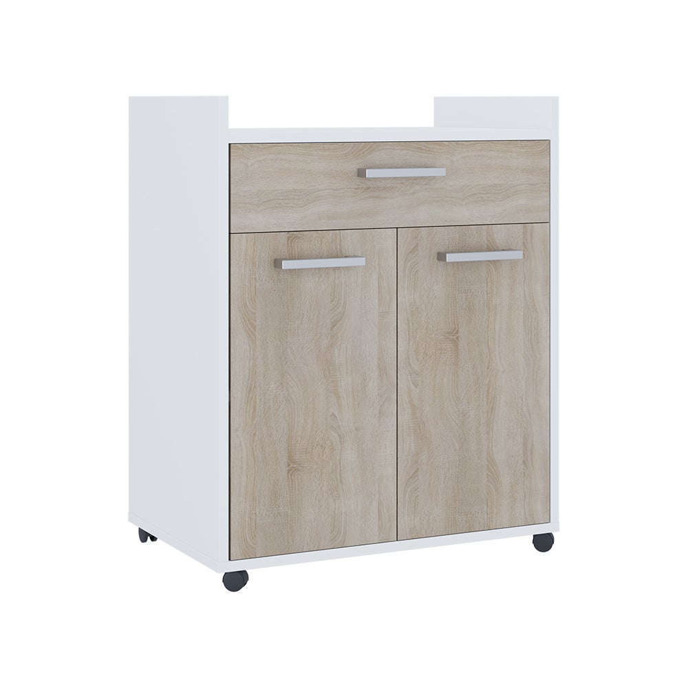 Vicco Caisson roulant Ansel, Blanc/Sonoma, 60x40cm avec tiroirs | Leroy