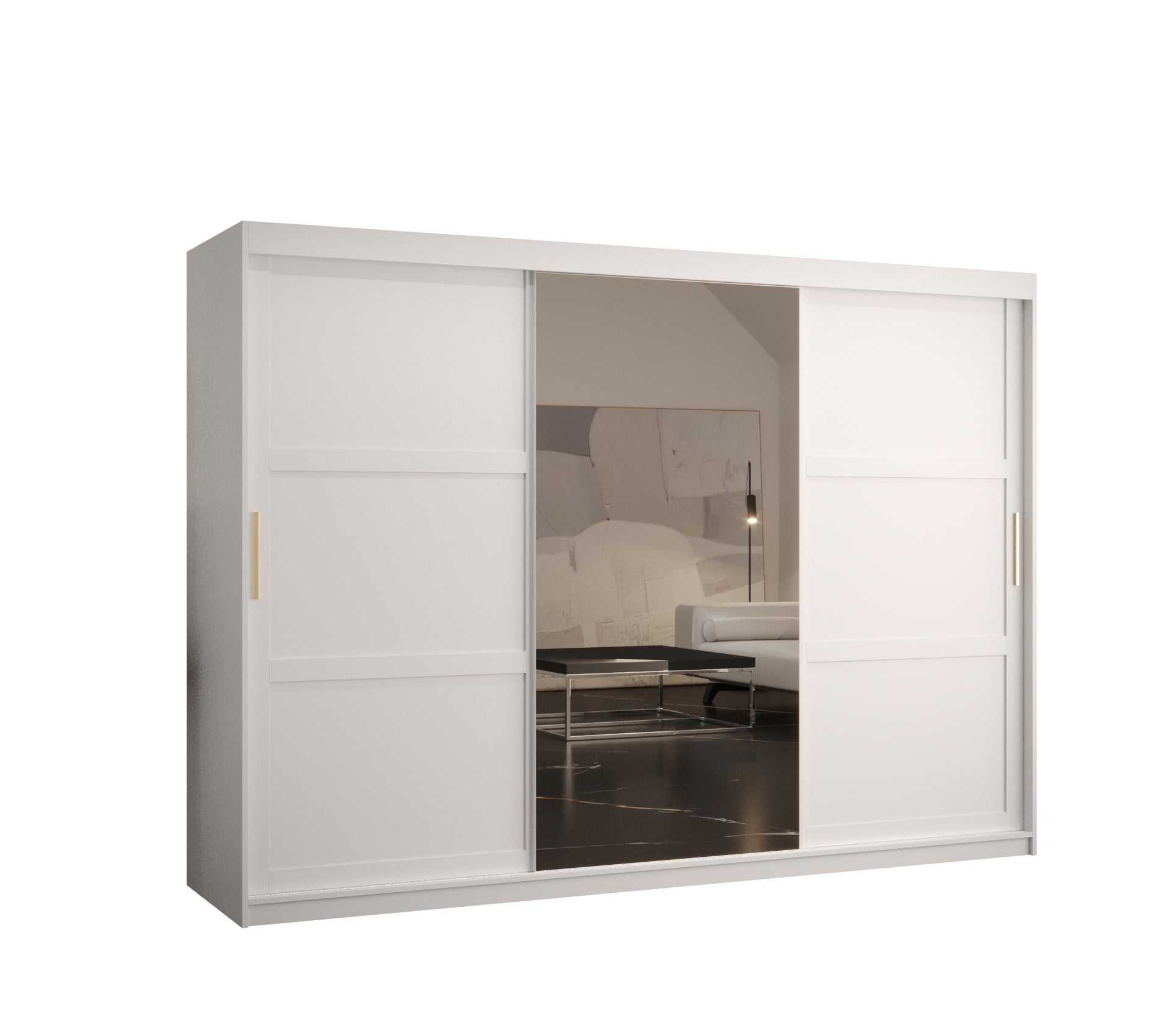 Szafa przesuwna garderoba RAMIRO 2 250 x 62 x 200 cm Biały - Abiks Meble