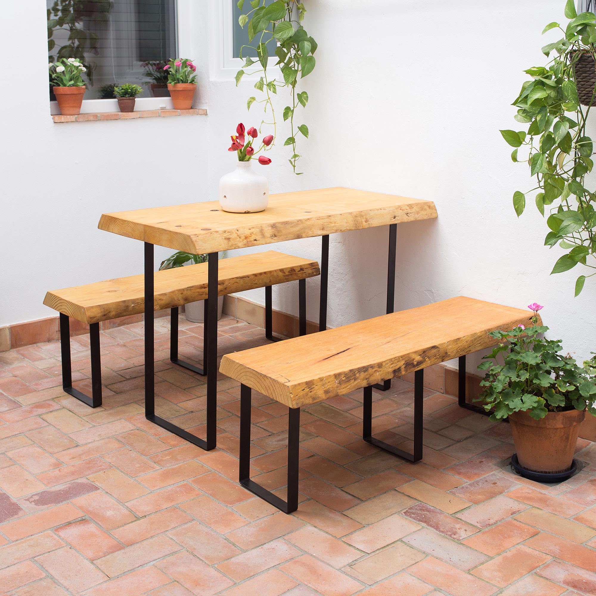 Pied meuble rectangle fixe acier mat noir, 71 cm - 7