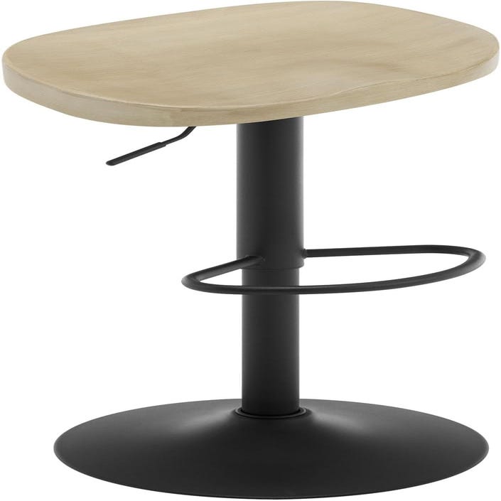 Tabouret De Bar Réglable En Hauteur - Assise En Velours Teddy Pivotante - Dossier En Forme De Pétale Rose