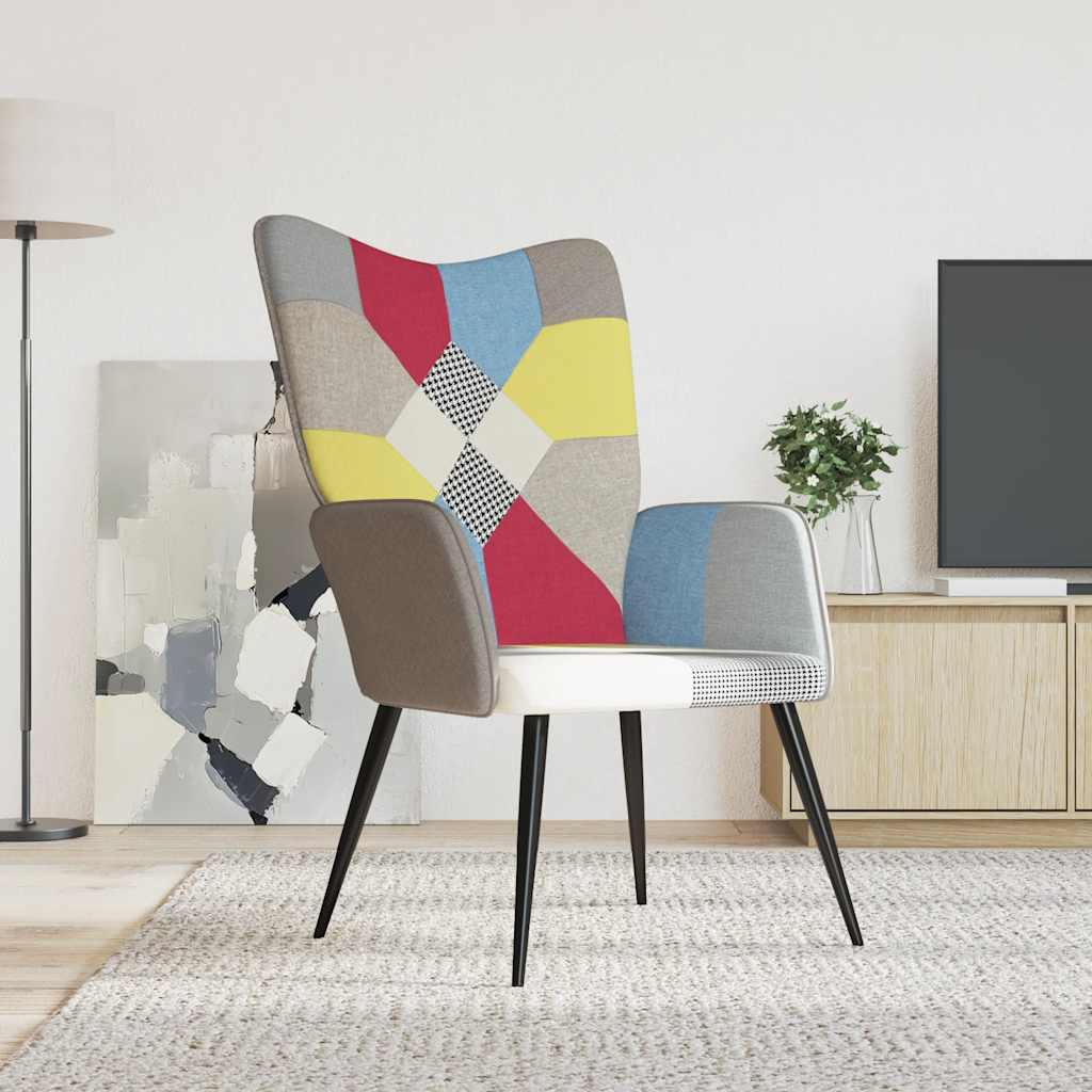 Fotel, patchwork, obity tkaniną vidaXL
