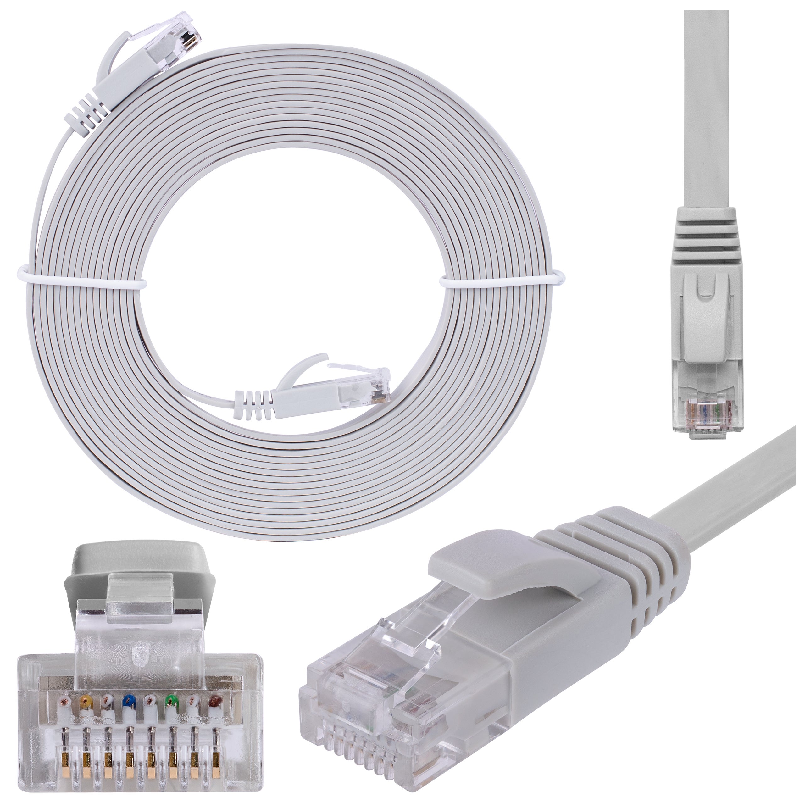 NEKU Kabel Patchcord UTP kat.6 sieciowy płaski 5m