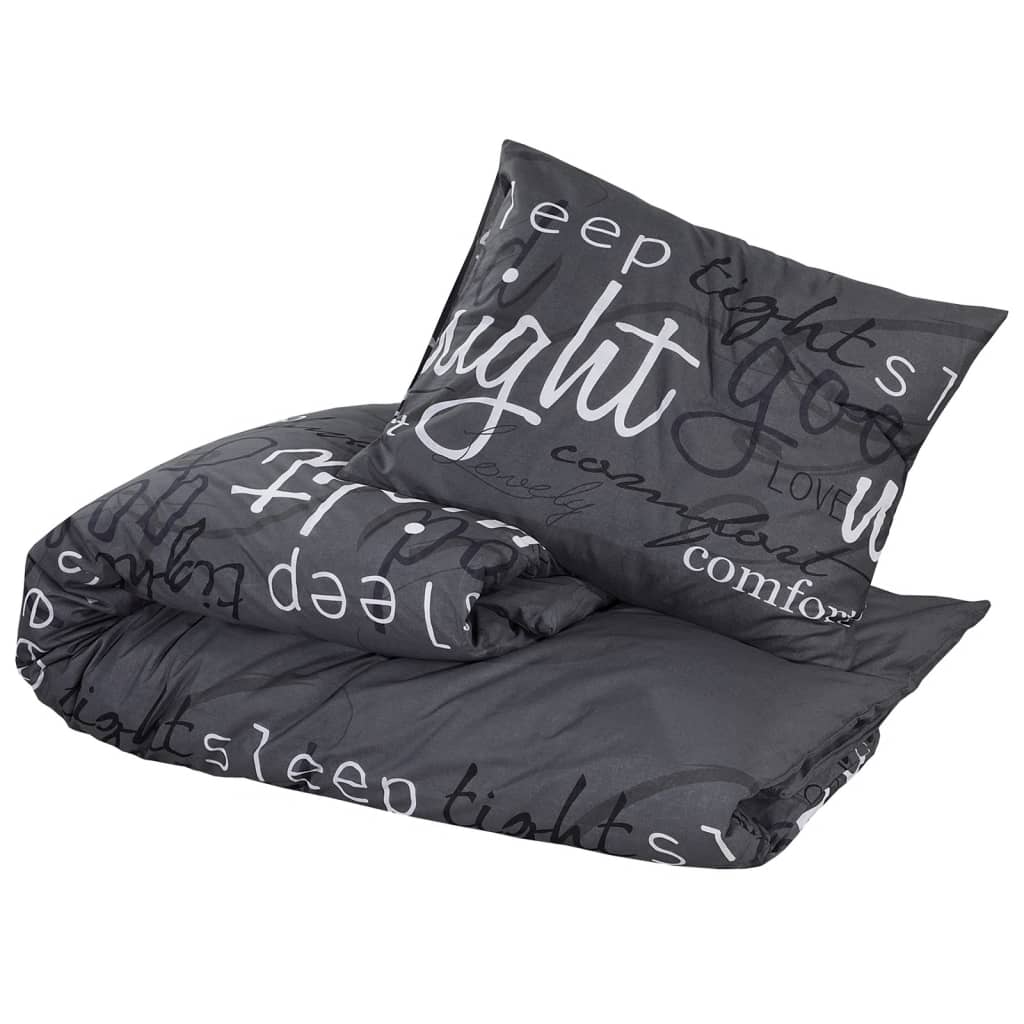 Ensemble de housse de couette Noir 200x220 Coton - 3