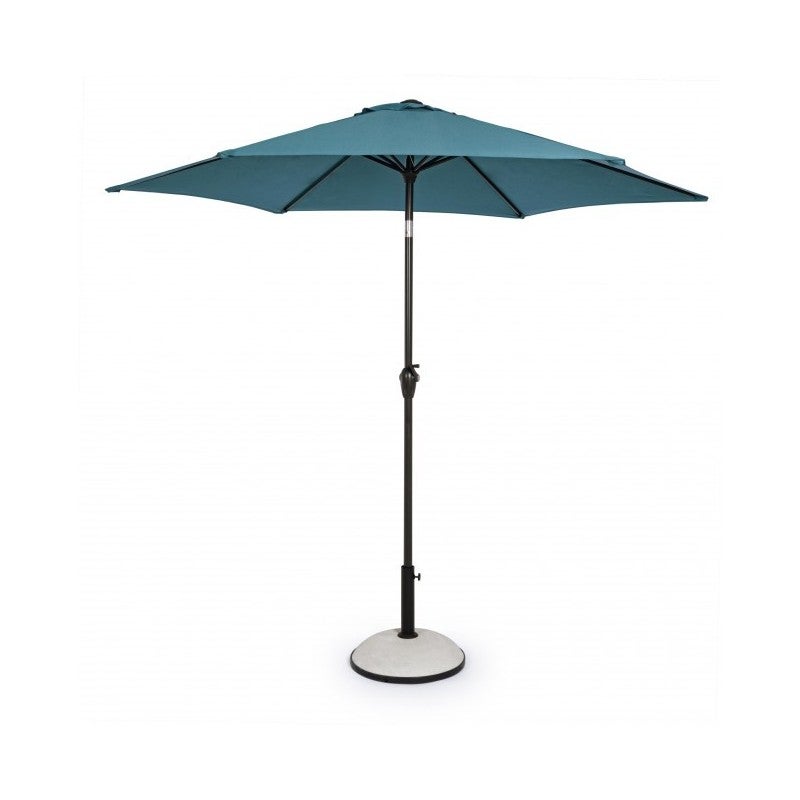 Parasol rond 270 cm en toile bleu et mât en acier - PARAZ - 6