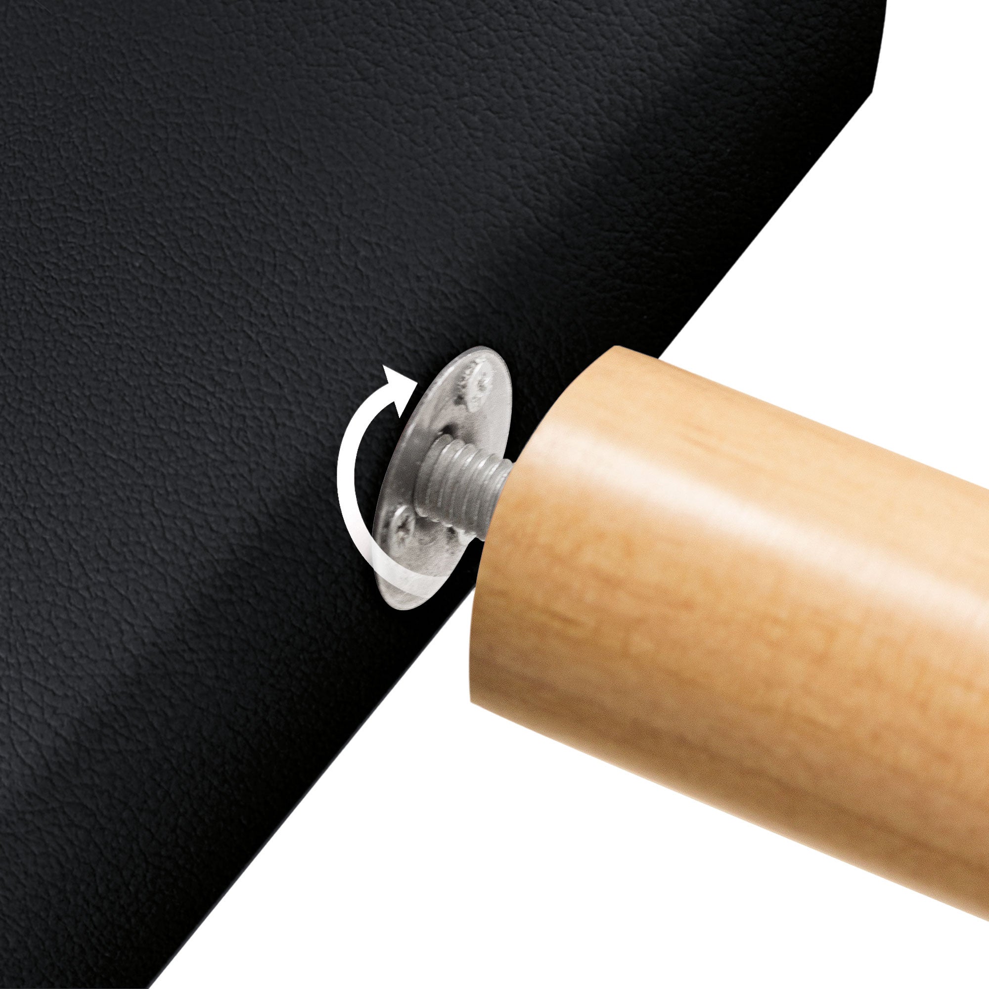 DHOME Cabecero de Polipiel Liso y con Patas cabeceros Cabezal tapizado Cama (Polipiel Negro, 135cm (Camas 120/135/140)) - 6