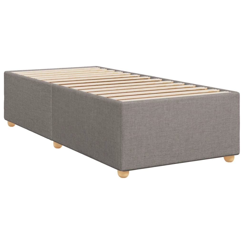 Cadre de lit sans matelas en tissu taupe pour la chambre, 100 × 200 cm - 3