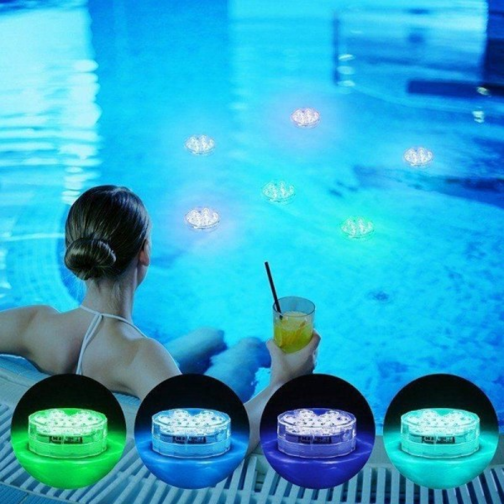 Zestaw 4 lampek LED do jacuzzi, basenu, wanny. Świeca wodoodporna. - 5