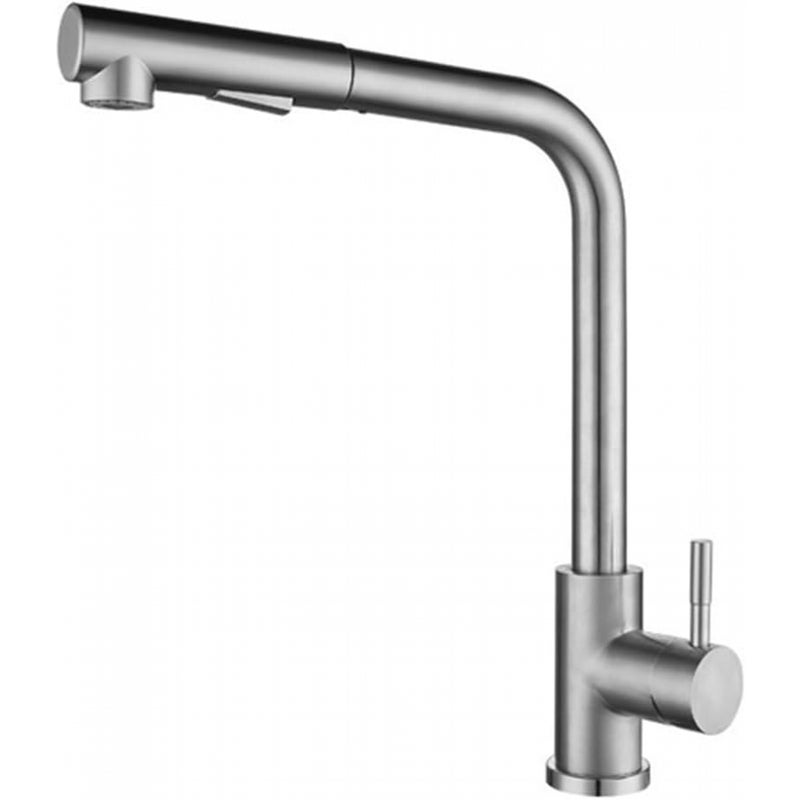 Bateria kuchenna z wyciąganą wylewką, jednouchwytowa, obrotowa 360°, 2 tryby (szczotkowana)