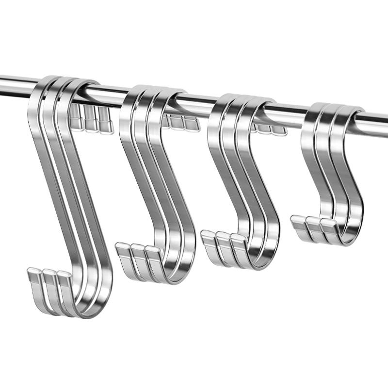 12 Crochets de Suspension en Forme de S en Acier Inoxydable - 11cm