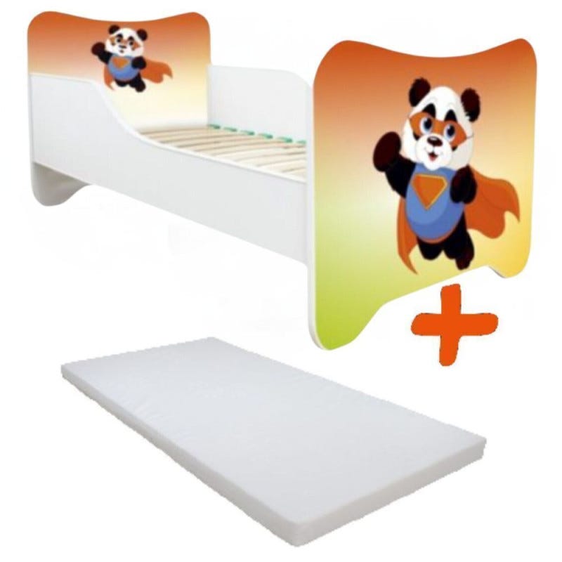 BDW Lit Enfant Super Dog - Lit bébé avec Matelas et tiroir - Lit antichute Confortable et Durable - Chambre d'enfant - Poire Claire (Motif 4) - 140x70 BDW Lit Enfant Super Dog - Lit bébé avec Matelas et tiroir - Lit antichute Confortable et Durable - Chambre d'enfant - Poire Claire (Motif 4) - 140x70