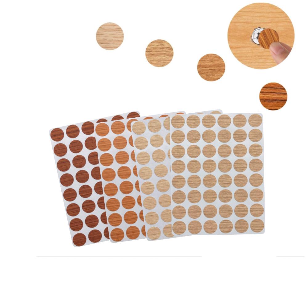 192 Pièces 15mm Cache Vis, Autocollant Bois en Texture Bois PVC Cache ...
