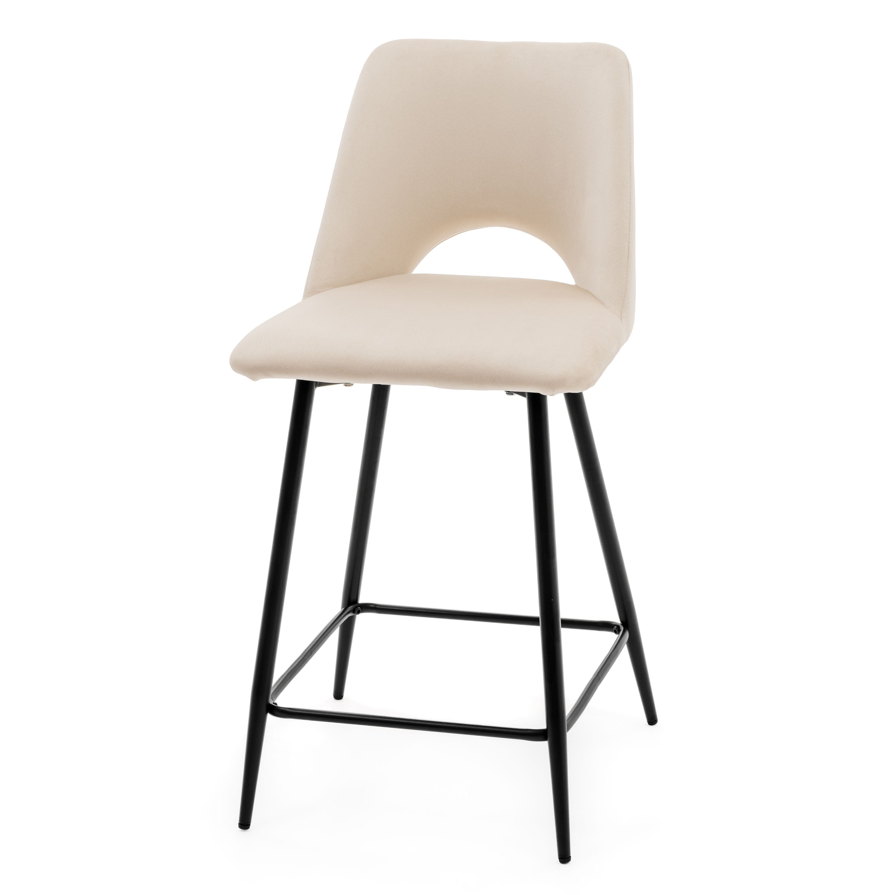 Hoker tapicerowany welurowy do salonu jadalni barowy ORO beżowy - 3