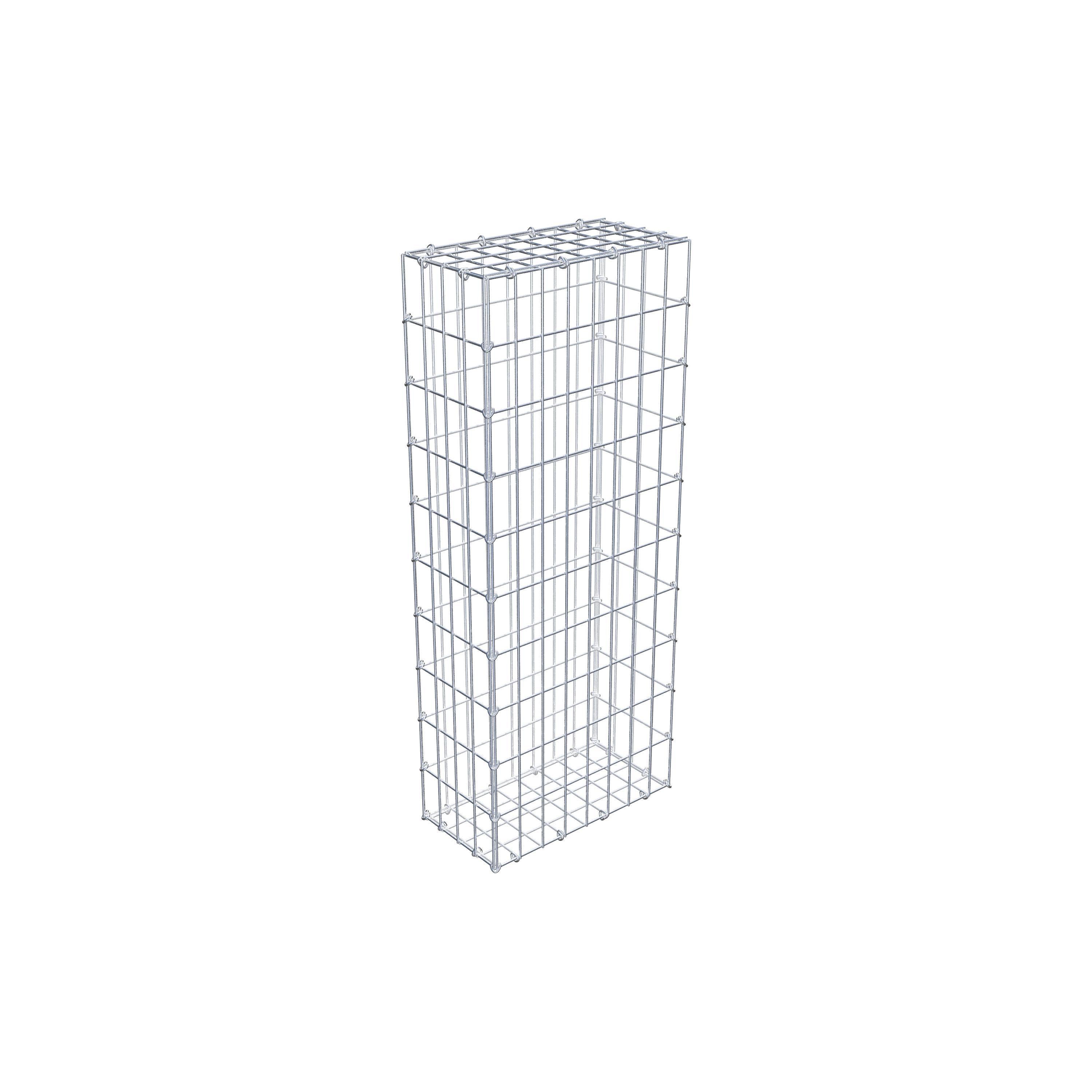 Gavión de acero galvanizado 100x20x40cm (LxAxP), malla 5 x 10cm, Anillo en C, jaula metálica para muro o jardín - 3
