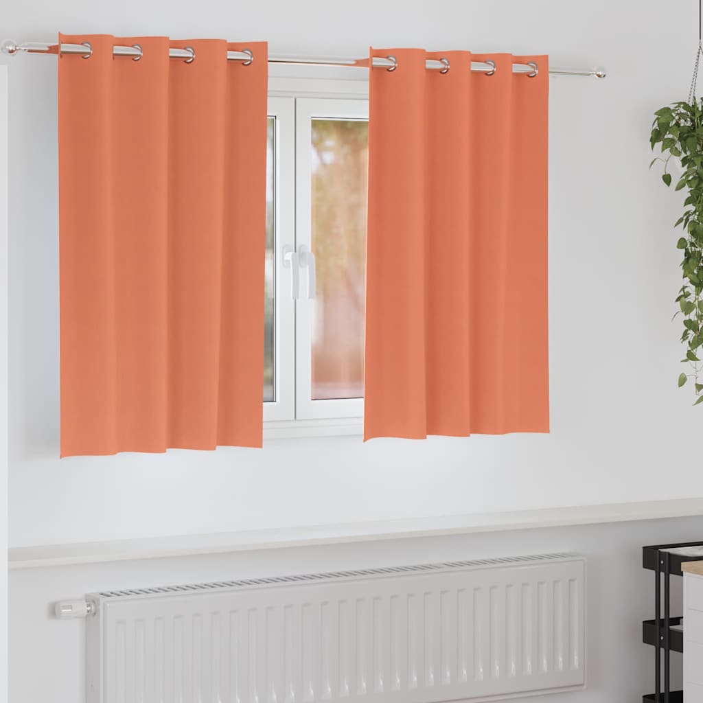 Firany blackout z kółkami 2 pcs terakota 140 x 140 cm Poliester vidaXL