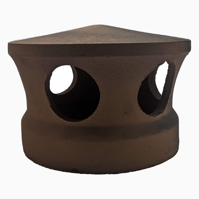 Lanterne de toiture en terre cuite rose et noir, Chapeau pour tuile à douille, Passage tuyau d 150 mm