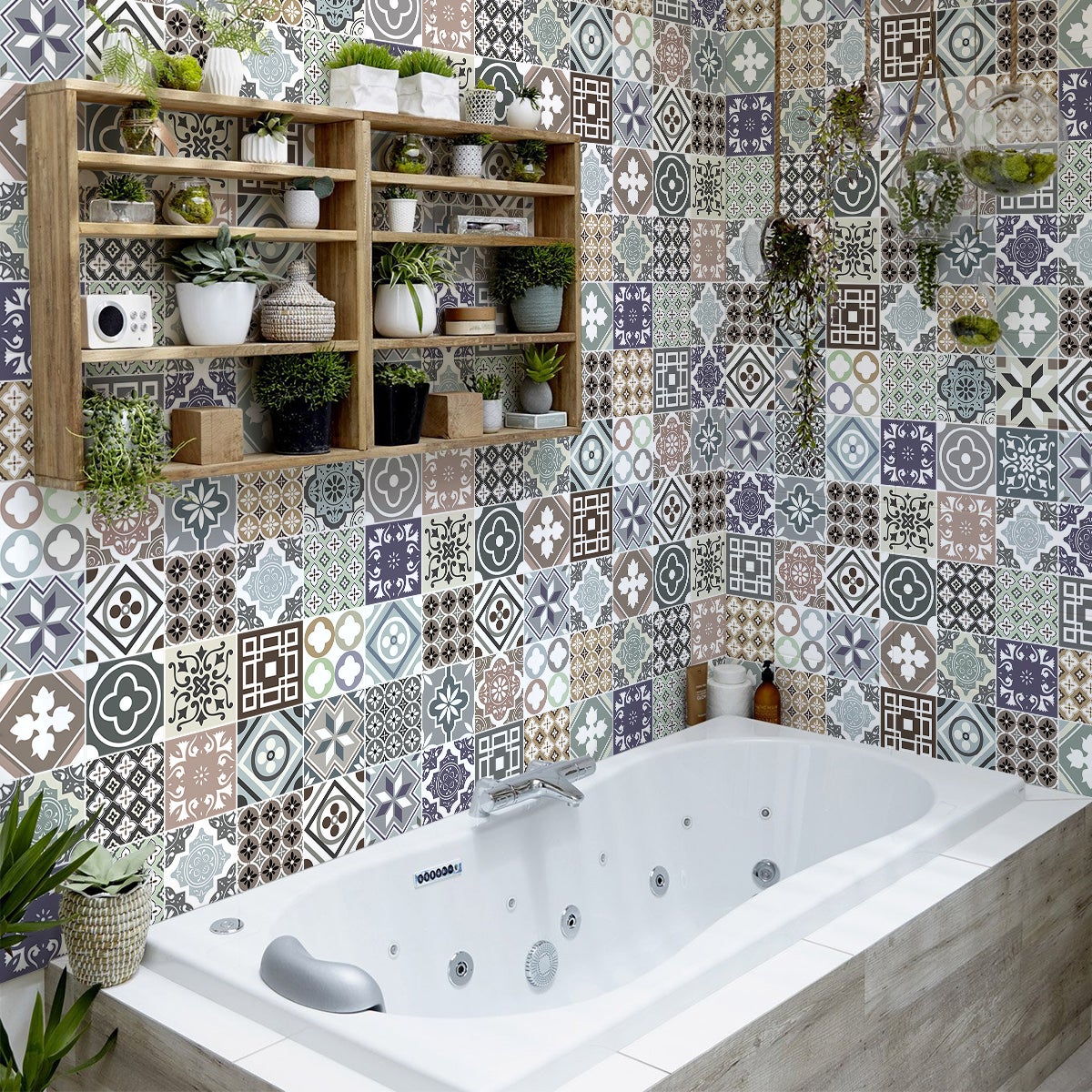 60 vinilo baldosas azulejos arosioh - adhesivo de pared - revestimiento sticker mural decorativo - 60stickers10x10cm