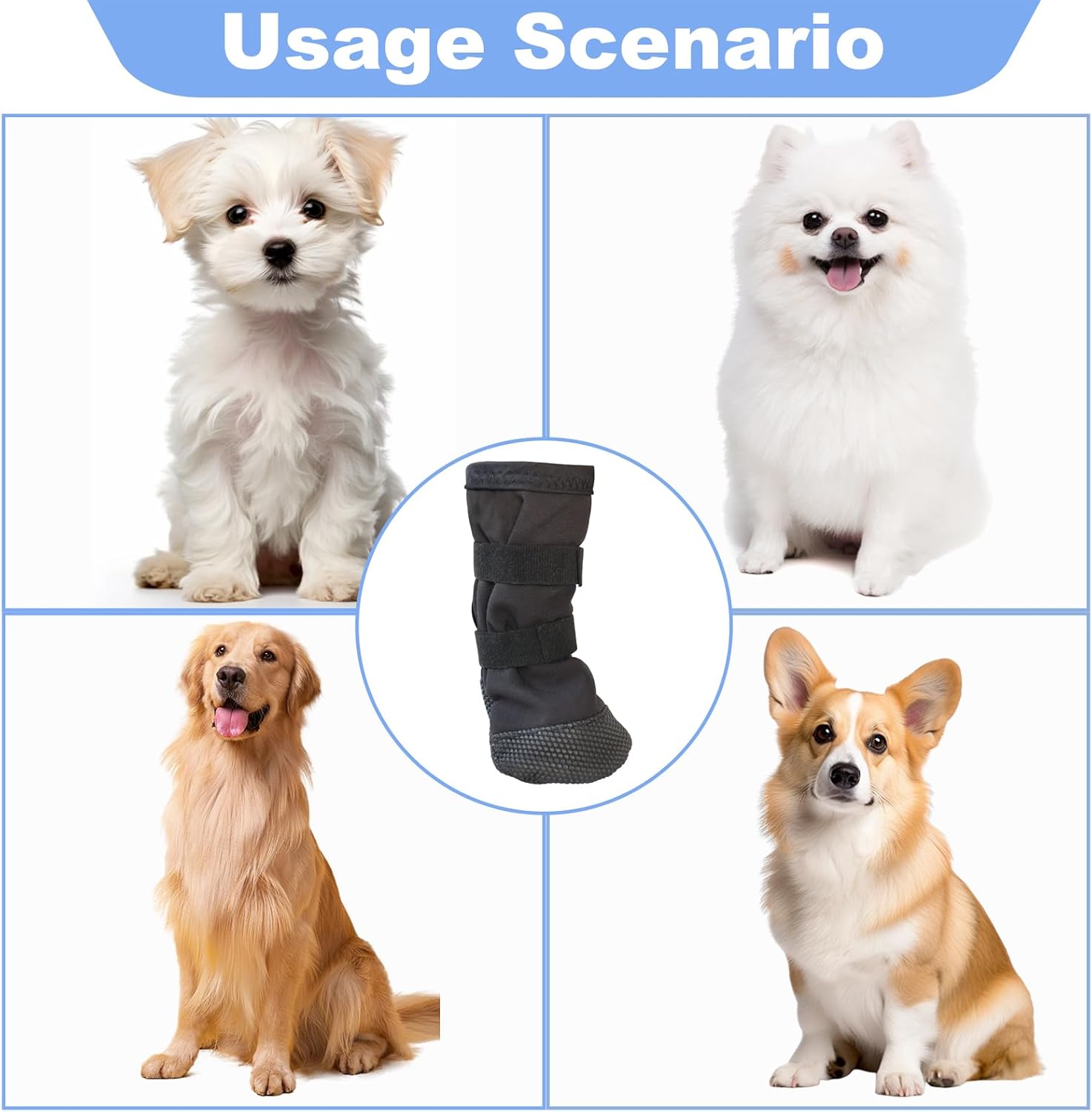 Botas de cura para cães, meias macias antiderrapantes para patas, botinhas de proteção para feridas (P) - 6