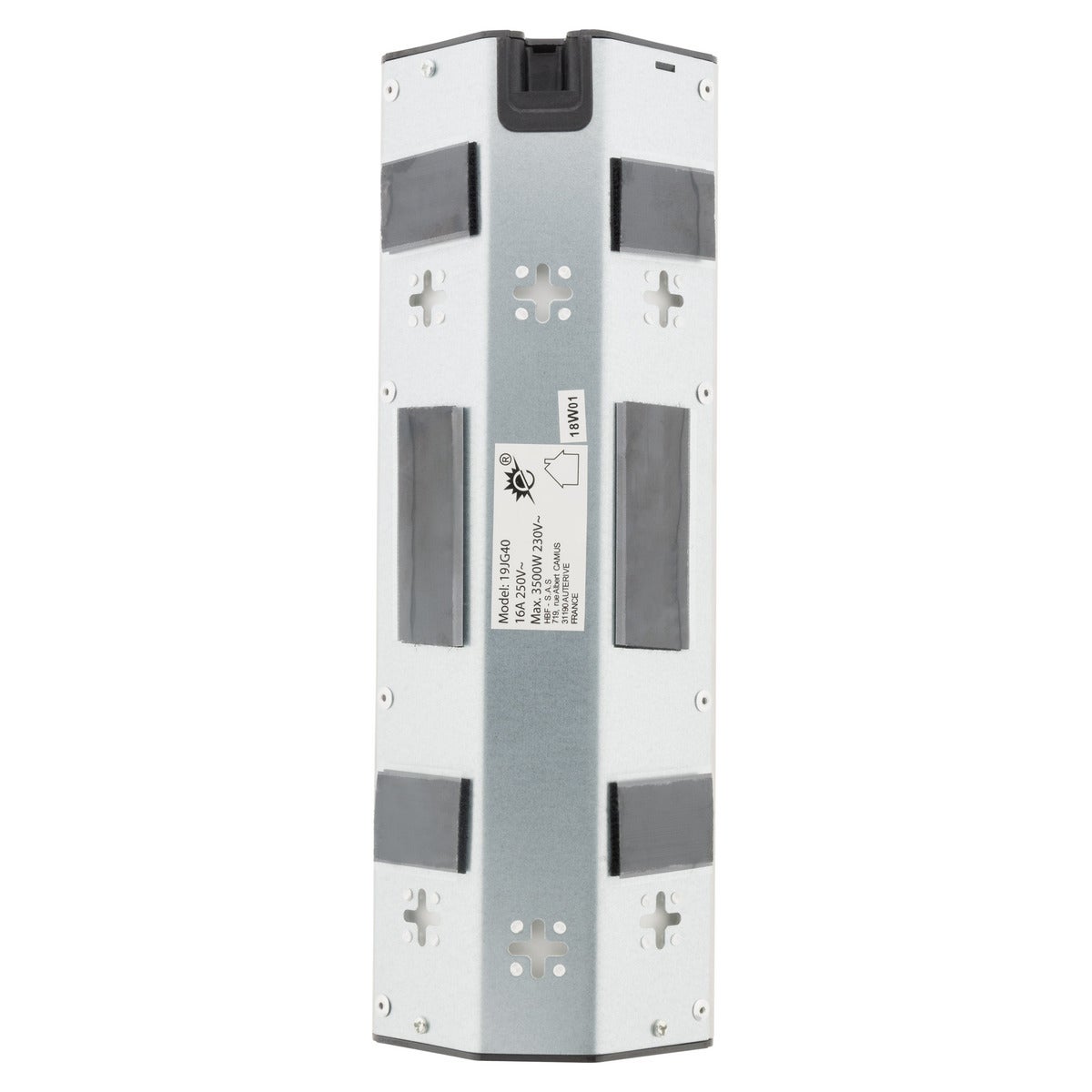 Multiprise de cuisine en angle 4 prises Schuko 16A sans câble - Gris - Otio - 6