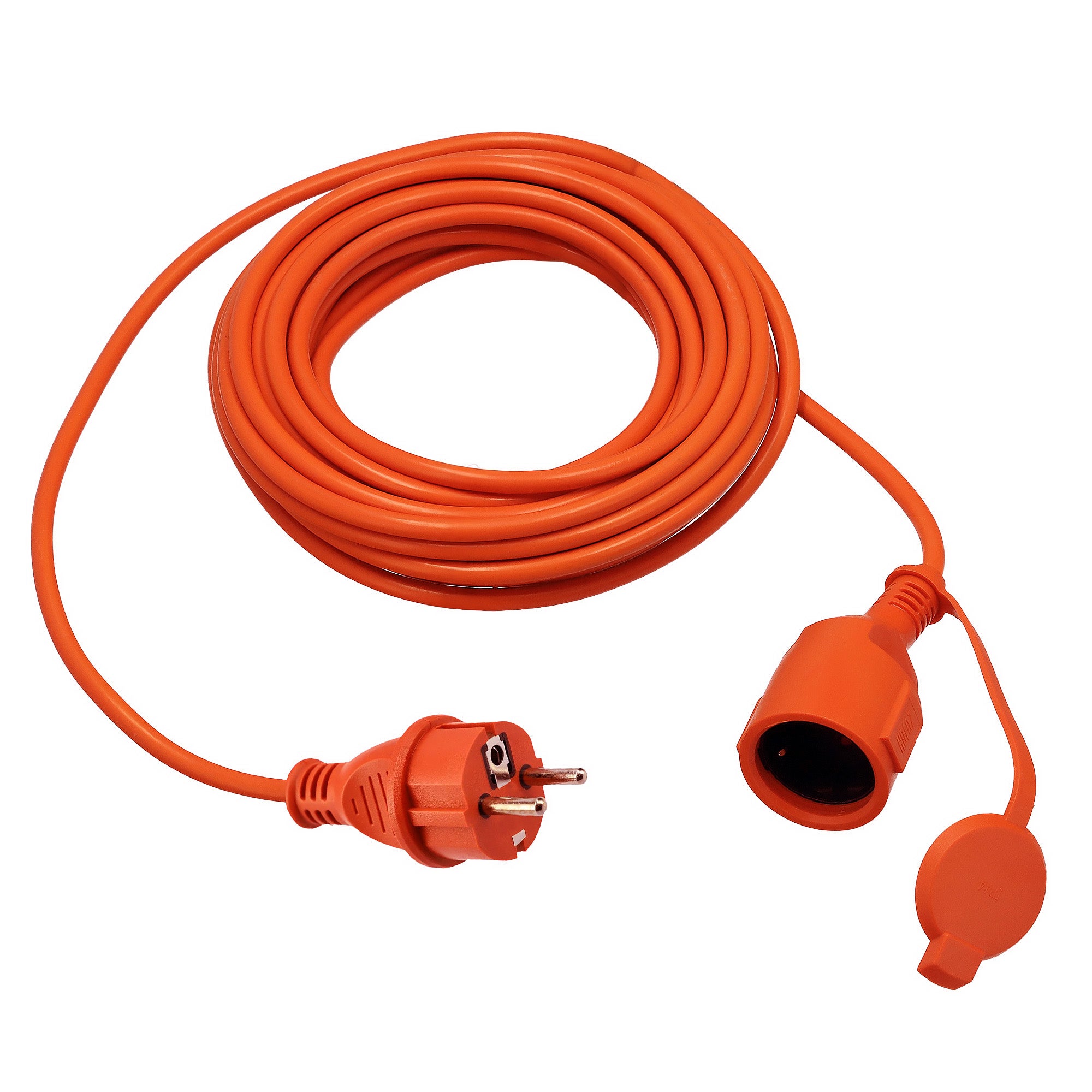 Rallonge électrique en caoutchouc orange Schuko 20 m (3x1,5 mm²) IP44 ...
