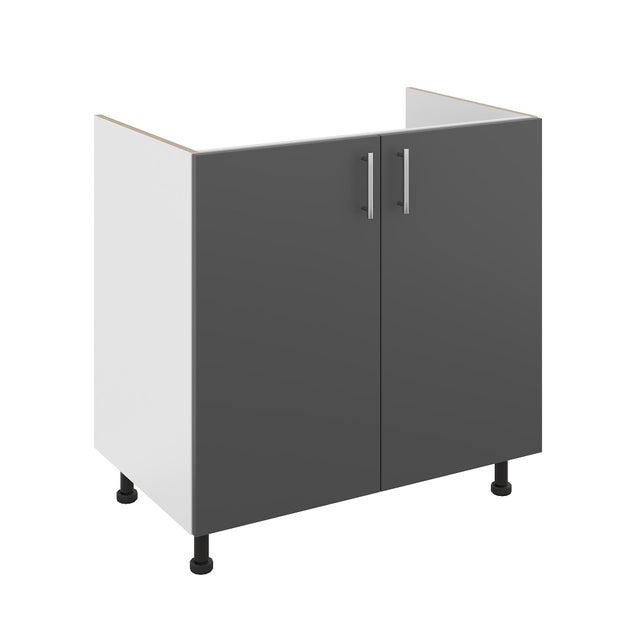 Cache-syphon haaus Karo, 2 portes, Anthracite/Blanc, 80 x 50 x 80 cm