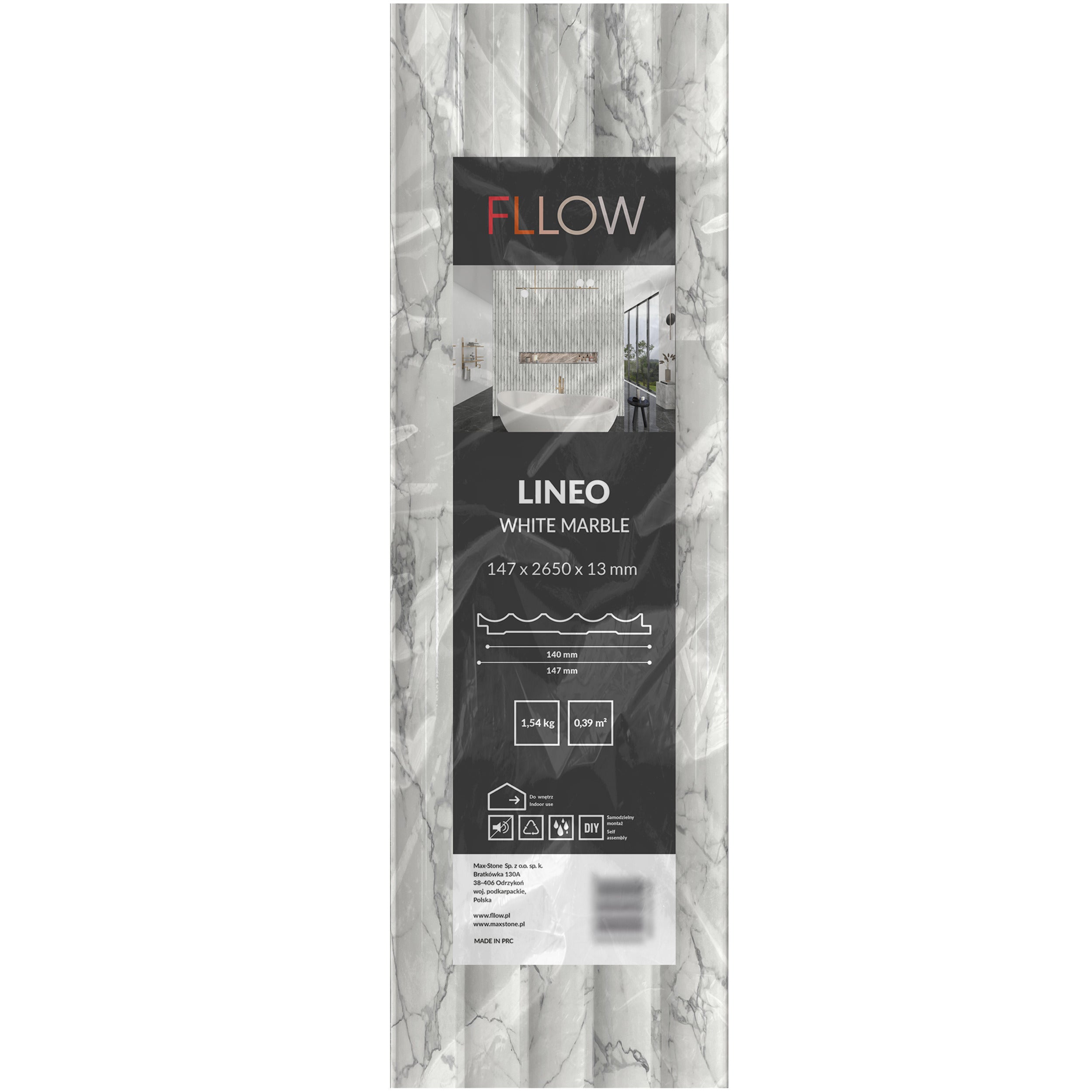 Panel ścienny PCV dekoracyjny Lineo White Marble Fllow - 5