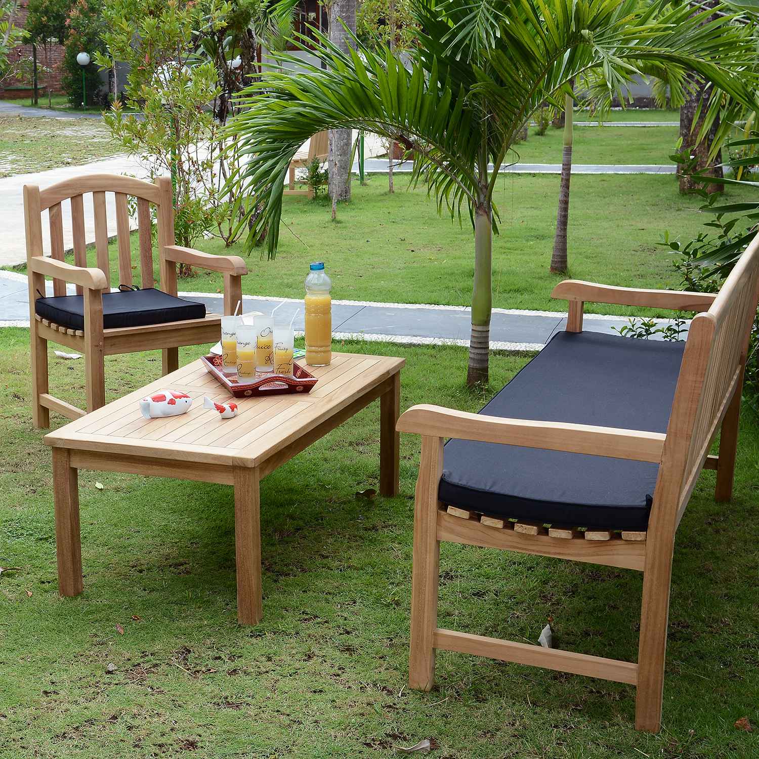 Table basse rectangulaire en teck massif Coffee 120 x 60 cm - 3