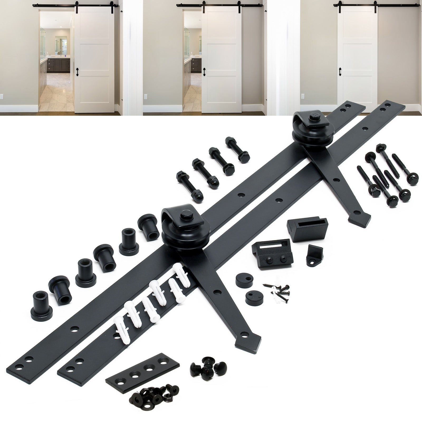 Kit 4 Guide A T Per Porte Scorrevoli Armadio | Ricambio Rinforzato Made In France - Foto 12