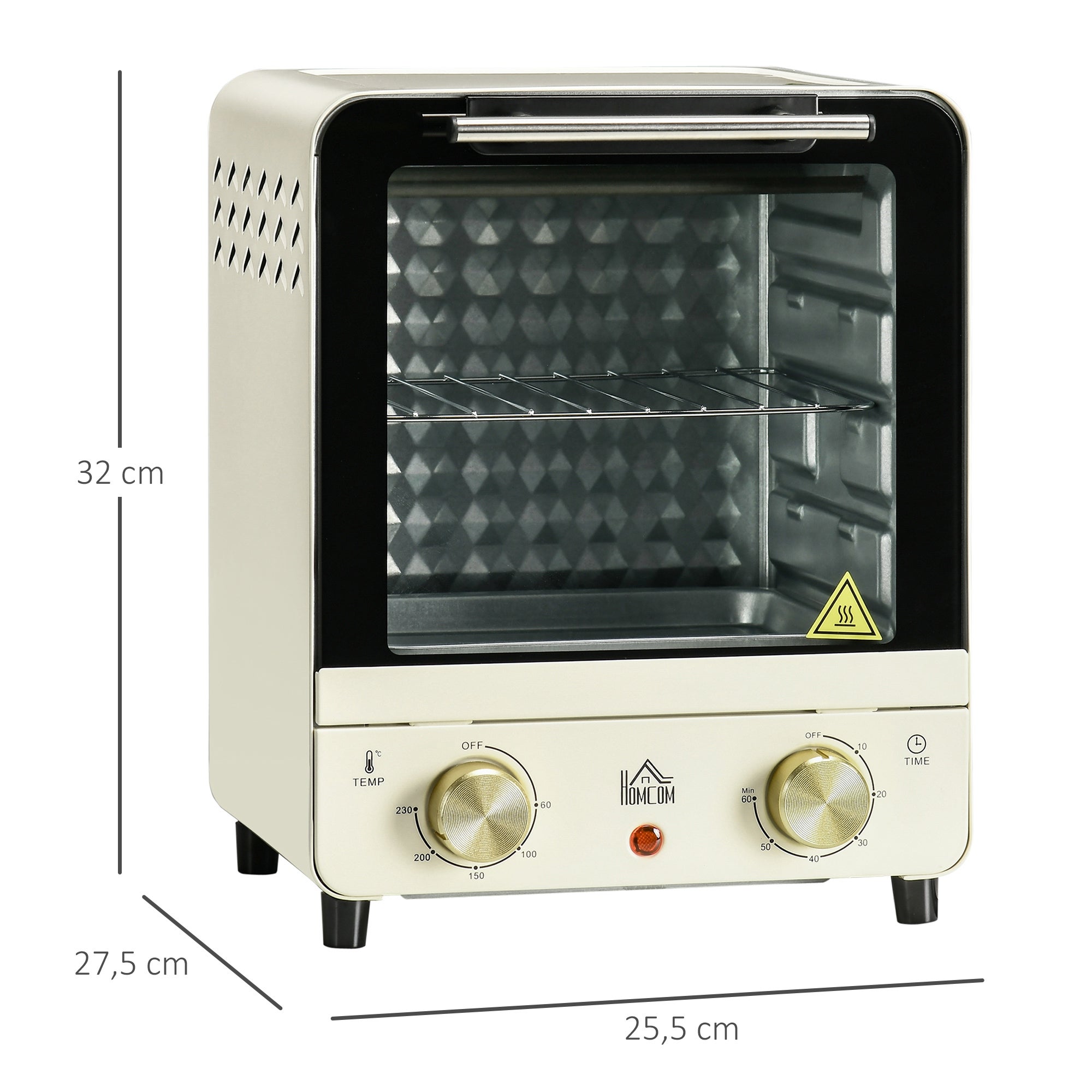 Mini horno, capacidad de 15 L, bandeja y rejilla regulables en altura ...