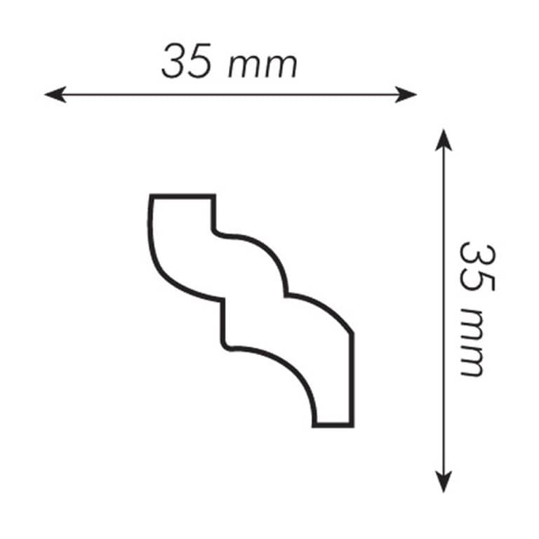 Cornisa techo i735 - Poliestireno extruido XPS - Medidas: 200 x 3,5 x 3,5 cm - Bovelacci - 2