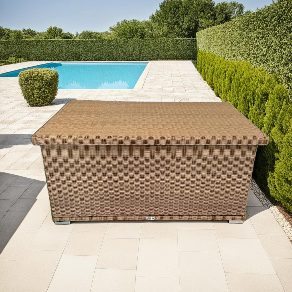 Coffre de rangement jardin en résine tressée | Leroy Merlin